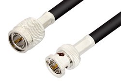 75 Ohm TNC Male to 75 Ohm BNC Male Cable 12 Inch Length Using 75 Ohm RG59 Coax