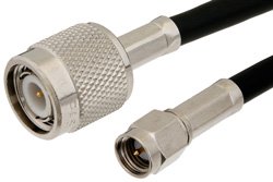 SMA Male to TNC Male Cable Using RG223 Coax, RoHS