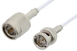 75 Ohm TNC Male to 75 Ohm BNC Male Cable 36 Inch Length Using 75 Ohm RG187 Coax, RoHS