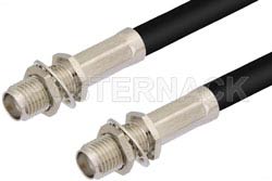 SMA Female Bulkhead to SMA Female Bulkhead Cable 24 Inch Length Using RG58 Coax