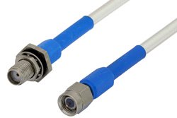 SMA Male to SMA Female Bulkhead Precision Cable 60 Inch Length Using 150 Series Coax, RoHS
