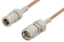 SMA Male to SMB Plug Cable 18 Inch Length Using RG178 Coax