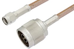 Reverse Polarity SMA Male to N Male Cable Using PE-P195 Coax