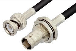 BNC Male to BNC Female Bulkhead Cable Using RG223 Coax