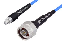 SMA Female to N Male Precision Cable 24 Inch Length Using PE-P141 Coax, RoHS