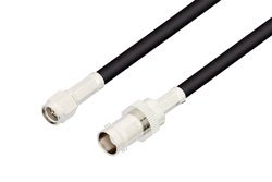 SMA Male to BNC Female Cable Using RG58 Coax, RoHS in 12 Inch