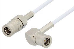 SMB Plug to SMB Plug Right Angle Cable 24 Inch Length Using RG196 Coax, RoHS