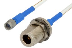 SMA Male to N Female Bulkhead Precision Cable 12 Inch Length Using 150 Series Coax, RoHS