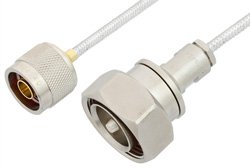N Male to 7/16 DIN Male Cable 12 Inch Length Using PE-SR402FL Coax