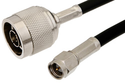 SMA Male to N Male Cable 48 Inch Length Using PE-C195 Coax