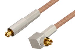 MC-Card Plug to MC-Card Plug Right Angle Cable 12 Inch Length Using RG178 Coax