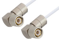 75 Ohm 1.6/5.6 Plug Right Angle to 75 Ohm 1.6/5.6 Plug Right Angle Cable Using 75 Ohm RG187 Coax