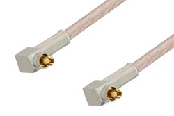 MC-Card Plug Right Angle to MC-Card Plug Right Angle Cable 12 Inch Length Using RG316 Coax