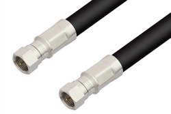 75 Ohm F Male to 75 Ohm F Male Cable 12 Inch Length Using 75 Ohm RG11 Coax
