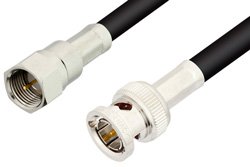 75 Ohm F Male to 75 Ohm BNC Male Cable 36 Inch Length Using 75 Ohm RG59 Coax