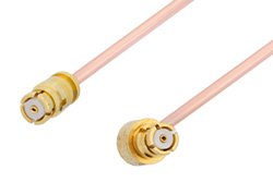 SMP Female to SMP Female Right Angle Cable 24 Inch Length Using PE-047SR Coax, RoHS