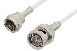 75 Ohm F Male to 75 Ohm BNC Male Cable 60 Inch Length Using 75 Ohm RG187 Coax
