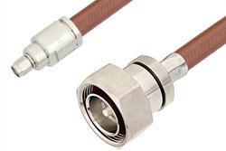 SMA Male to 7/16 DIN Male Cable 12 Inch Length Using RG393 Coax, RoHS