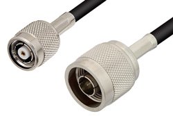 N Male to Reverse Polarity TNC Male Cable 12 Inch Length Using PE-C195 Coax