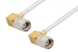 SMA Male Right Angle to SMA Male Right Angle Cable Using PE-SR405FL Coax, RoHS