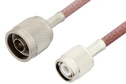 N Male to TNC Male Cable 12 Inch Length Using RG142 Coax