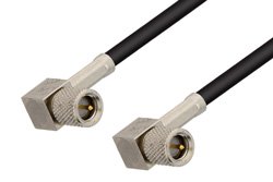 10-32 Male Right Angle to 10-32 Male Right Angle Cable 60 Inch Length Using RG174 Coax, RoHS