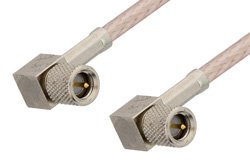 10-32 Male Right Angle to 10-32 Male Right Angle Cable 36 Inch Length Using RG316 Coax, RoHS