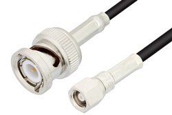 SMC Plug to BNC Male Cable 24 Inch Length Using RG174 Coax