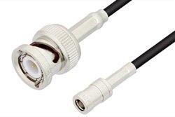 SMB Plug to BNC Male Cable 12 Inch Length Using RG174 Coax