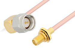 SMA Male Right Angle to SMA Female Bulkhead Cable Using RG402 Coax