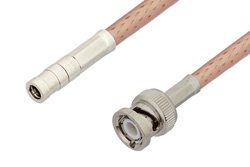 SMB Plug to BNC Male Cable 12 Inch Length Using PE-P195 Coax