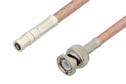 SMB Plug to BNC Male Cable 24 Inch Length Using PE-P195 Coax