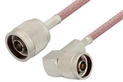 N Male to N Male Right Angle Cable Using RG142 Coax