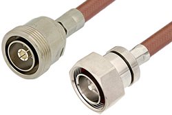 7/16 DIN Male to 7/16 DIN Female Cable 24 Inch Length Using RG393 Coax