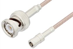 SMB Plug to BNC Male Cable 60 Inch Length Using RG316 Coax, RoHS