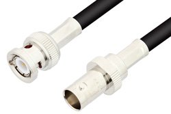 BNC Male to BNC Female Cable Using 75 Ohm RG59 Coax, RoHS