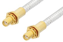 SMA Female Bulkhead to SMA Female Bulkhead Cable Using PE-SR401FL Coax