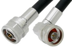 N Male to N Male Right Angle Cable 120 Inch Length Using PE-C400 Coax