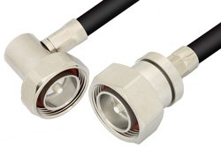 7/16 DIN Male to 7/16 DIN Male Right Angle Cable 120 Inch Length Using PE-C400 Coax