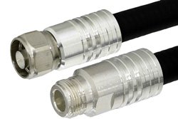N Male to N Female Cable Using 1/2 inch Helical Coax, RoHS