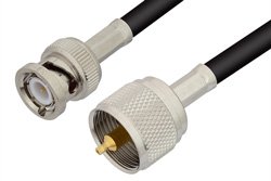 UHF Male to BNC Male Cable Using RG223 Coax
