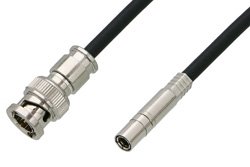 75 Ohm Mini SMB Plug to 75 Ohm BNC Male Cable 36 Inch Length Using 75 Ohm PE-B159-BK Black Coax