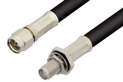 SMA Male to SMA Female Bulkhead Cable Using 93 Ohm RG62 Coax