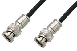 75 Ohm BNC Male to 75 Ohm BNC Male Cable 24 Inch Length Using 75 Ohm PE-B159-BK Black Coax