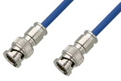 75 Ohm BNC Male to 75 Ohm BNC Male Cable Using 75 Ohm PE-B159-BL Blue Coax