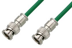 75 Ohm BNC Male to 75 Ohm BNC Male Cable 60 Inch Length Using 75 Ohm PE-B159-GR Green Coax