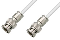75 Ohm BNC Male to 75 Ohm BNC Male Cable 60 Inch Length Using 75 Ohm PE-B159-WH White Coax