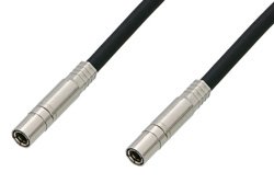 75 Ohm Mini SMB Plug to 75 Ohm Mini SMB Plug Cable 48 Inch Length Using 75 Ohm PE-B159-BK Black Coax