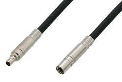 75 Ohm Mini SMB Plug to 75 Ohm Mini SMB Jack Cable 24 Inch Length Using 75 Ohm PE-B159-BK Black Coax
