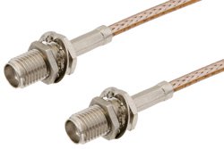 SMA Female Bulkhead to SMA Female Bulkhead Cable 12 Inch Length Using RG316-DS Coax